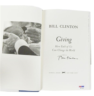 Bill Clinton Signed "Giving" Hard Bound Book 